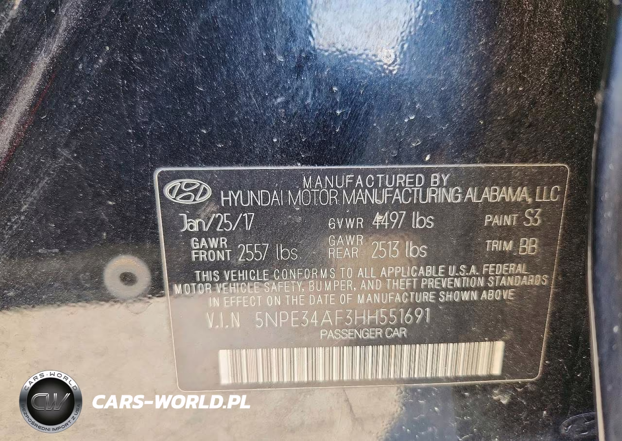 2017 Hyundai Sonata Limited VIN:5NPE34AF3HH551691 - 12