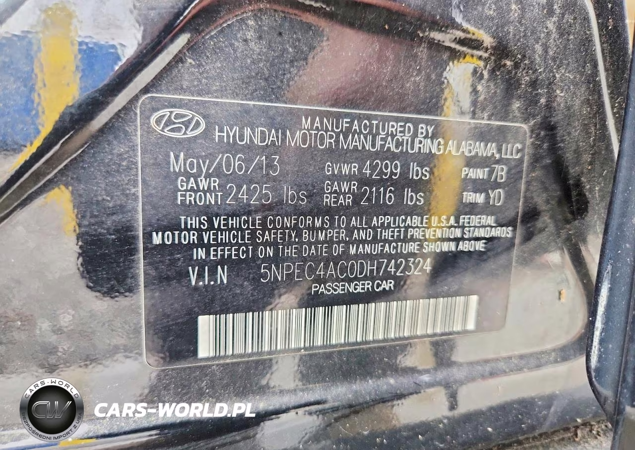 2013 Hyundai Sonata Limited VIN:5NPEC4AC0DH742324 - 12
