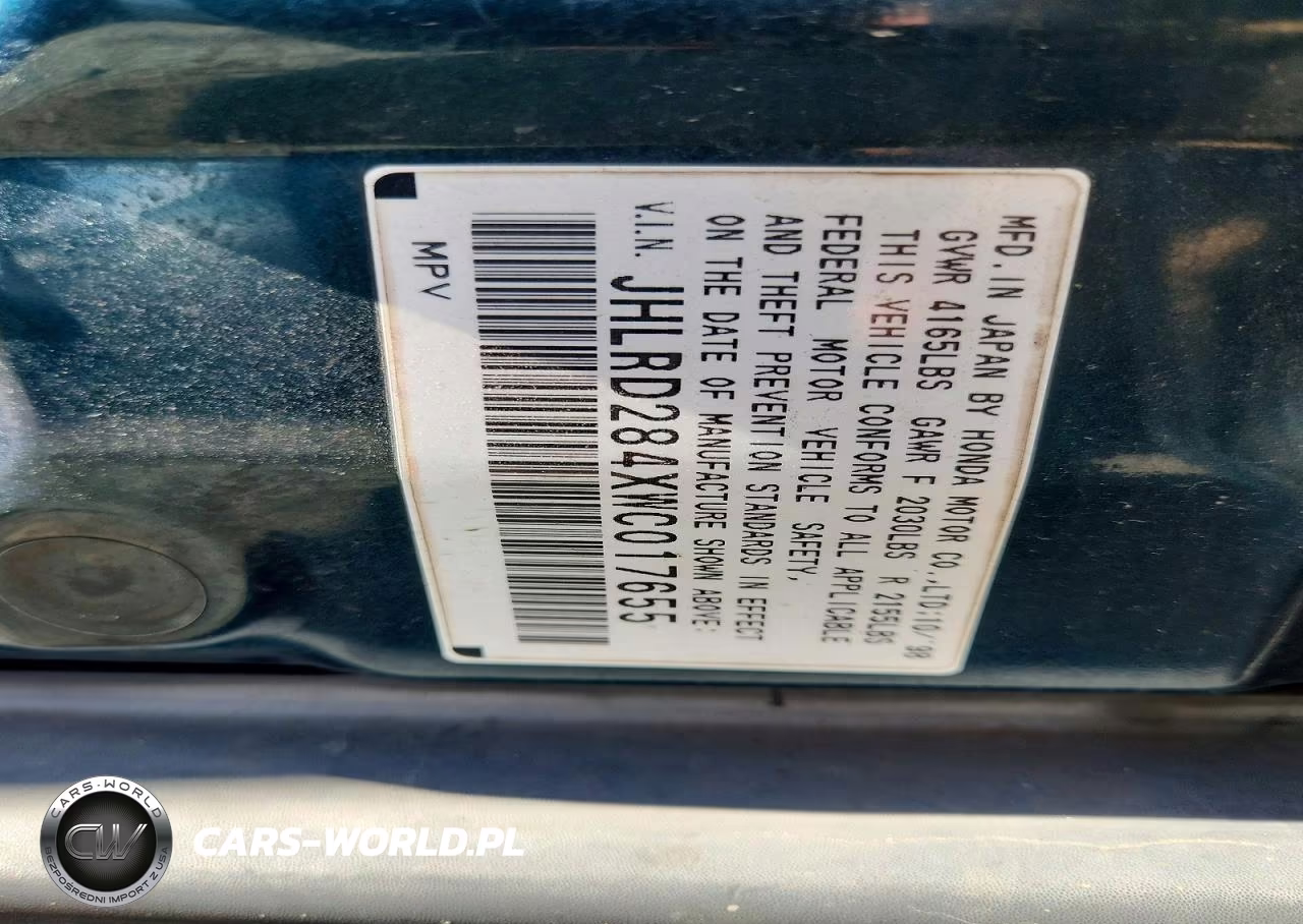 1998 Honda Cr-V Lx VIN:JHLRD284XWC017655 - 13