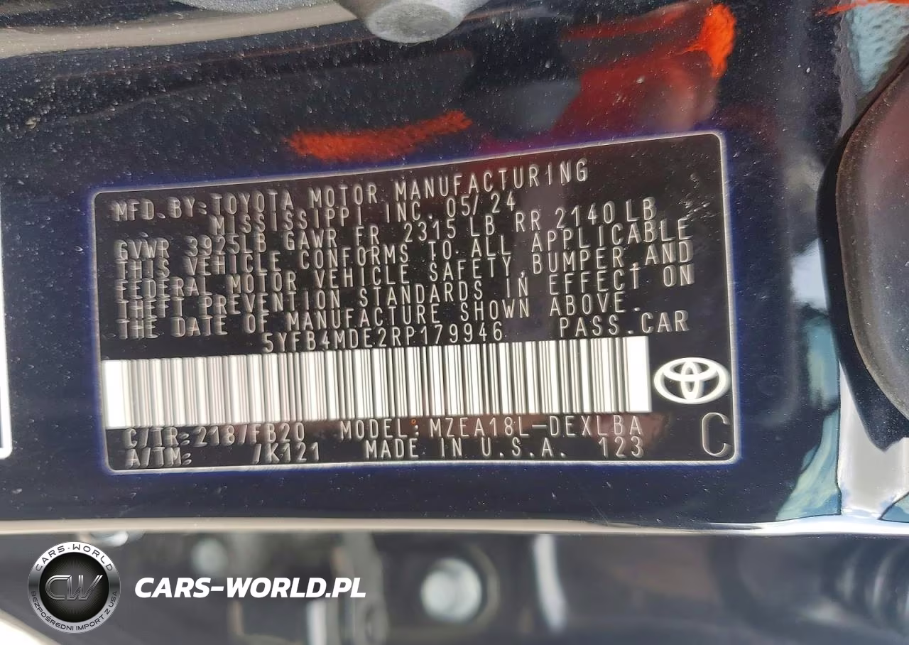2024 Toyota Corolla Le VIN:5YFB4MDE2RP179946 - 12