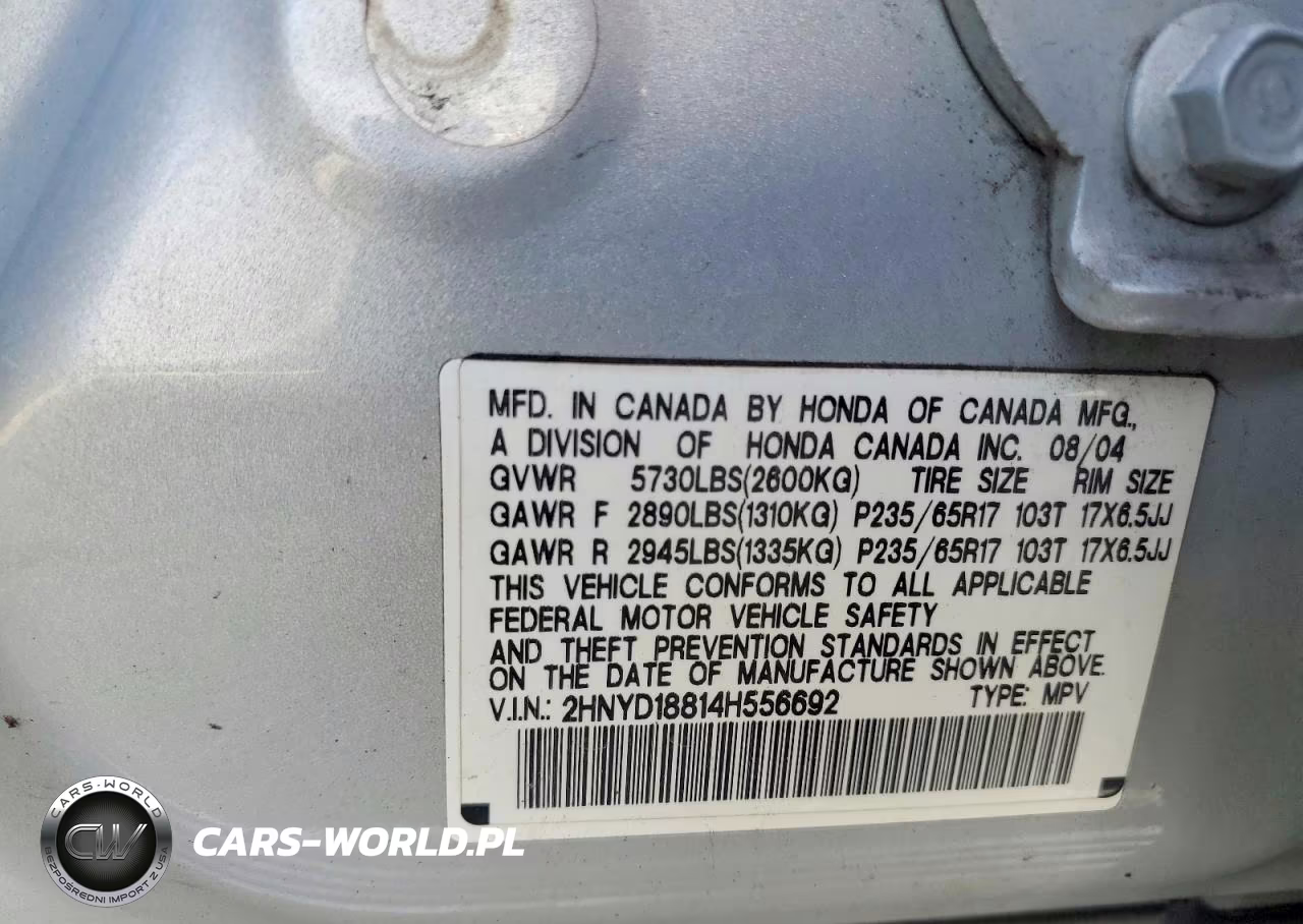 2004 Acura Mdx Touring VIN:2HNYD18814H556692 - 13