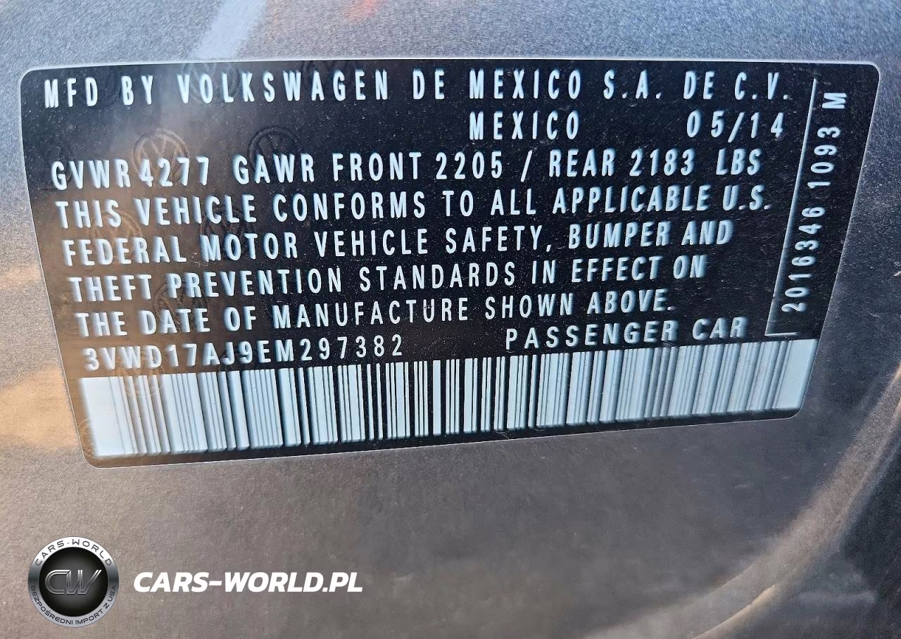 2014 Volkswagen Jetta Se VIN:3VWD17AJ9EM297382 - 12