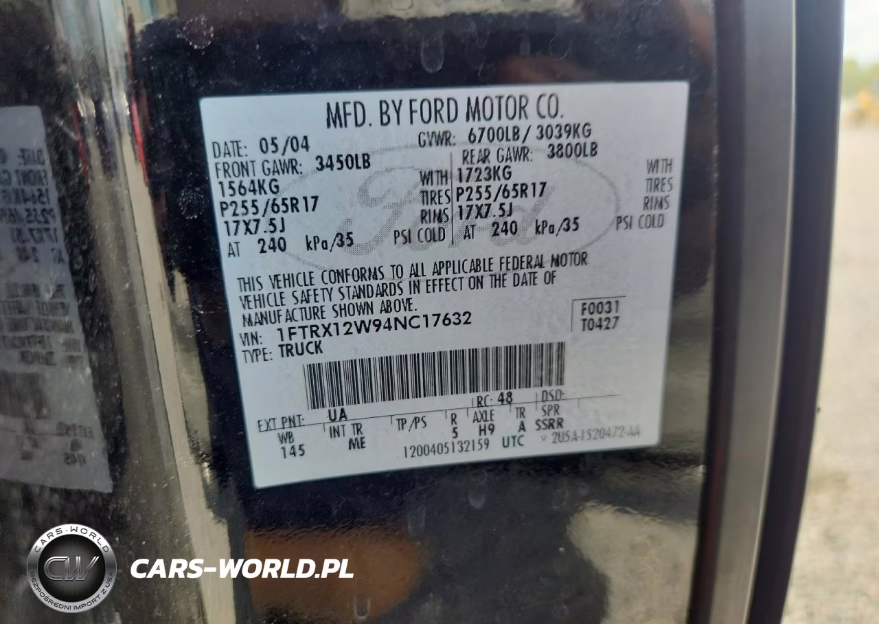 2004 Ford F150 VIN:1FTRX12W94NC17632 - 12