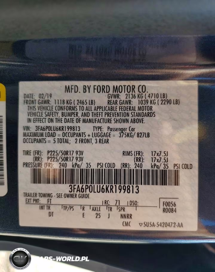 2019 Ford Fusion Se VIN:3FA6P0LU6KR199813 - 12