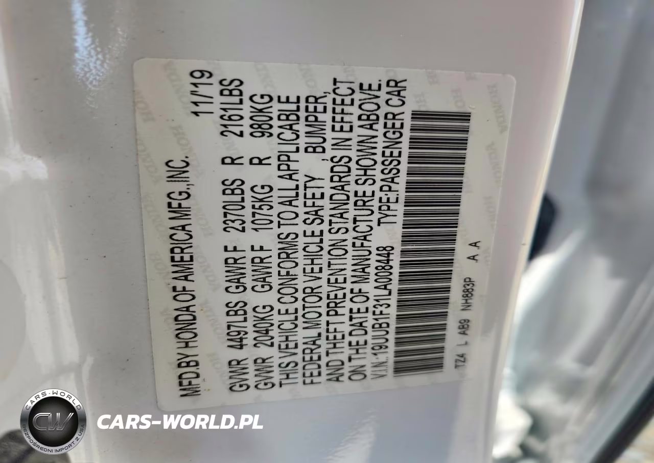 2020 Acura Tlx VIN:19UUB1F31LA008448 - 12