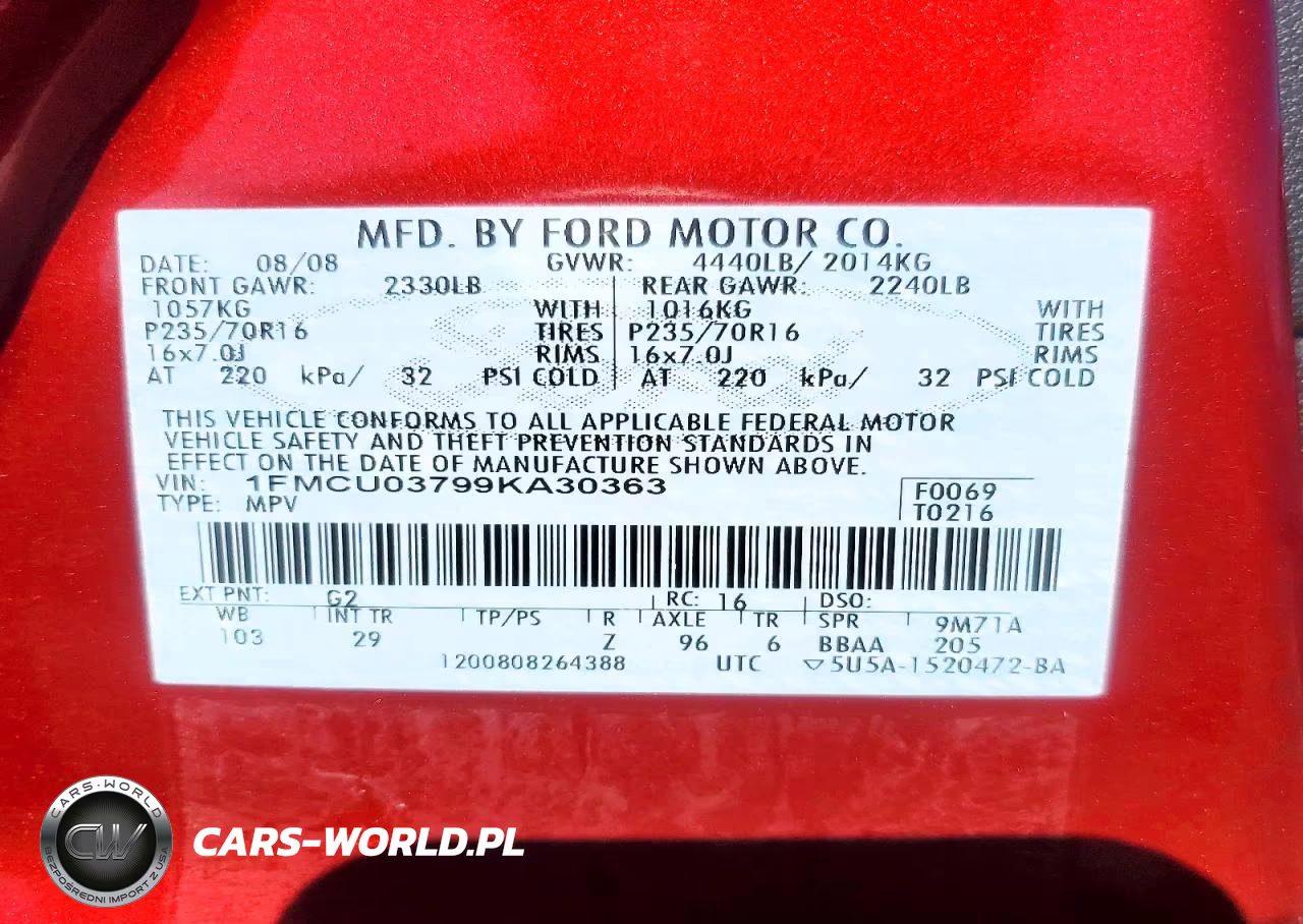 2009 Ford Escape Xlt VIN:1FMCU03799KA30363 - 12