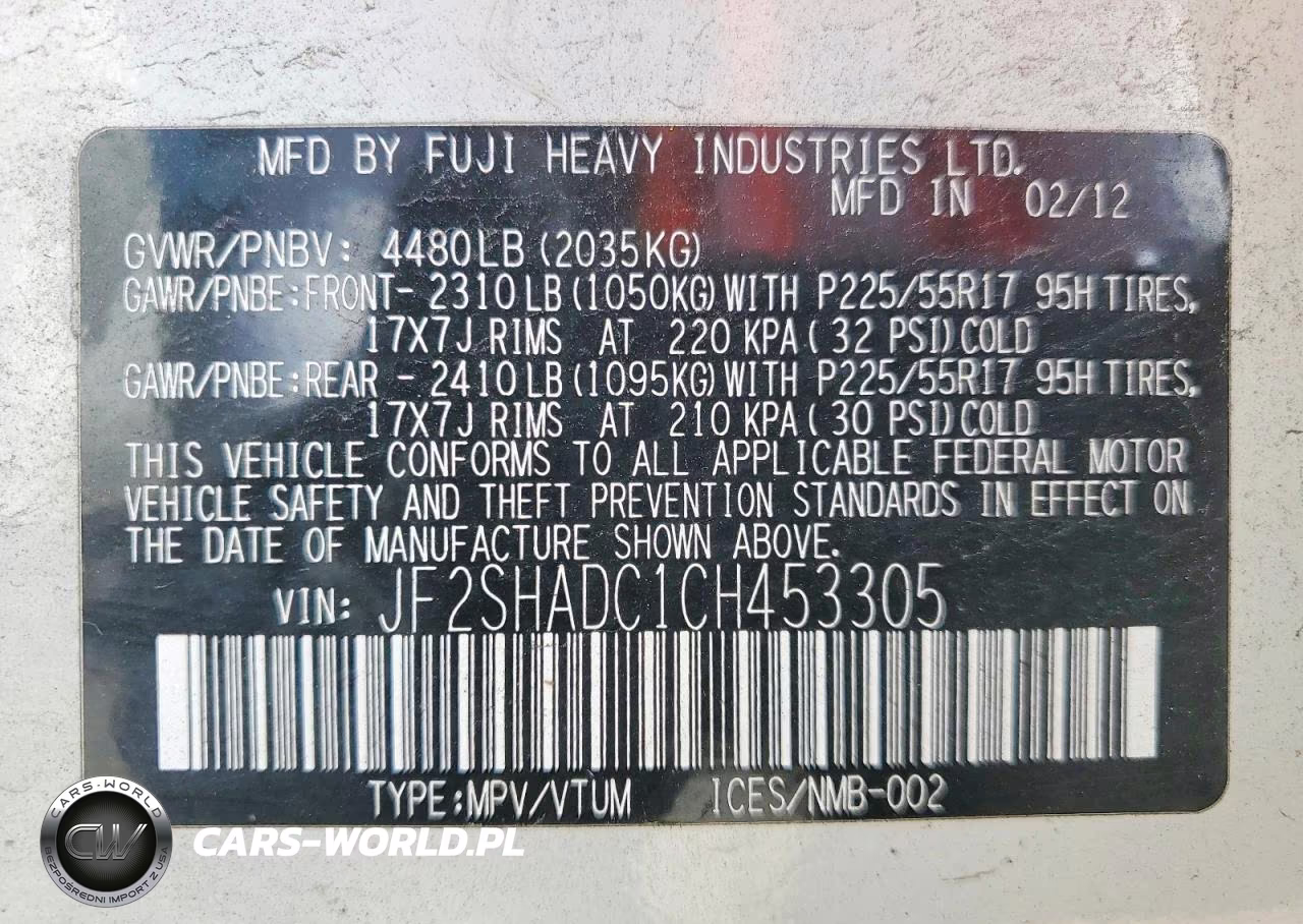 2012 Subaru Forester 2.5X Premium VIN:JF2SHADC1CH453305 - 13