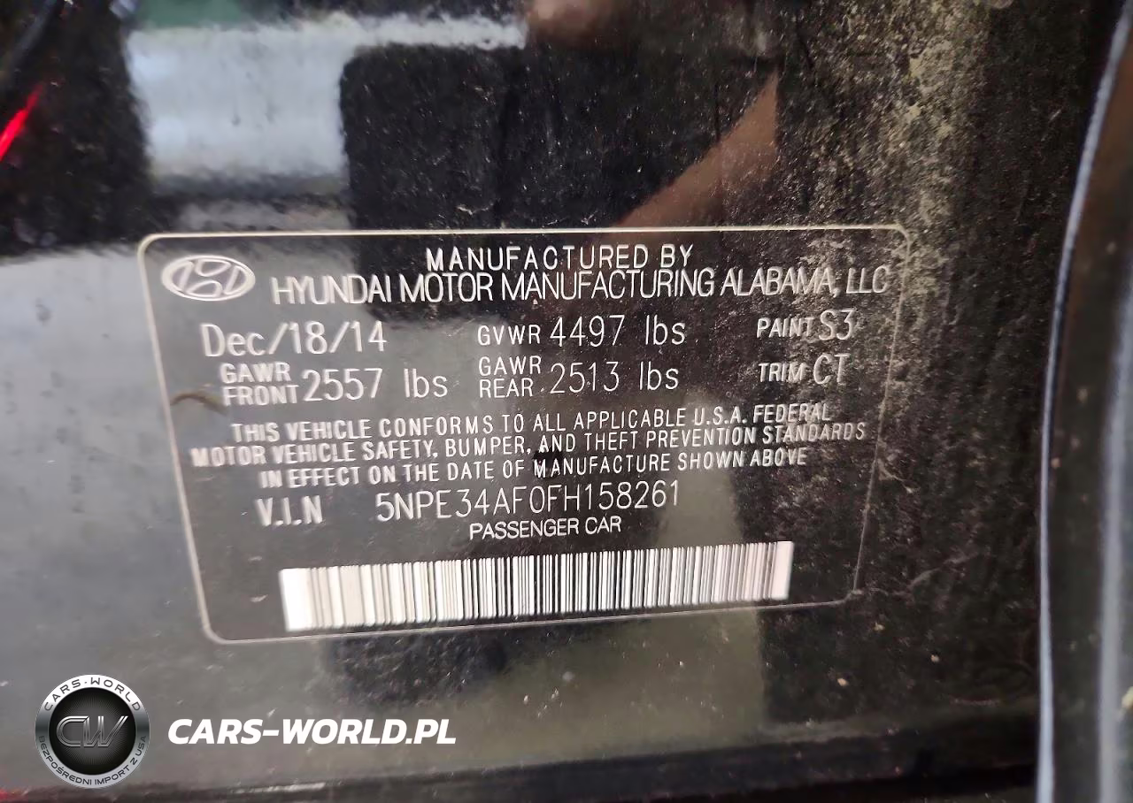 2015 Hyundai Sonata Limited VIN:5NPE34AF0FH158261 - 12