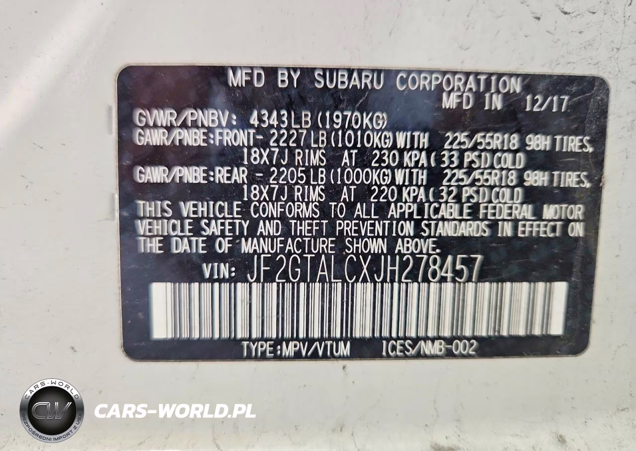 2018 Subaru Crosstrek Limited VIN:JF2GTALCXJH278457 - 13
