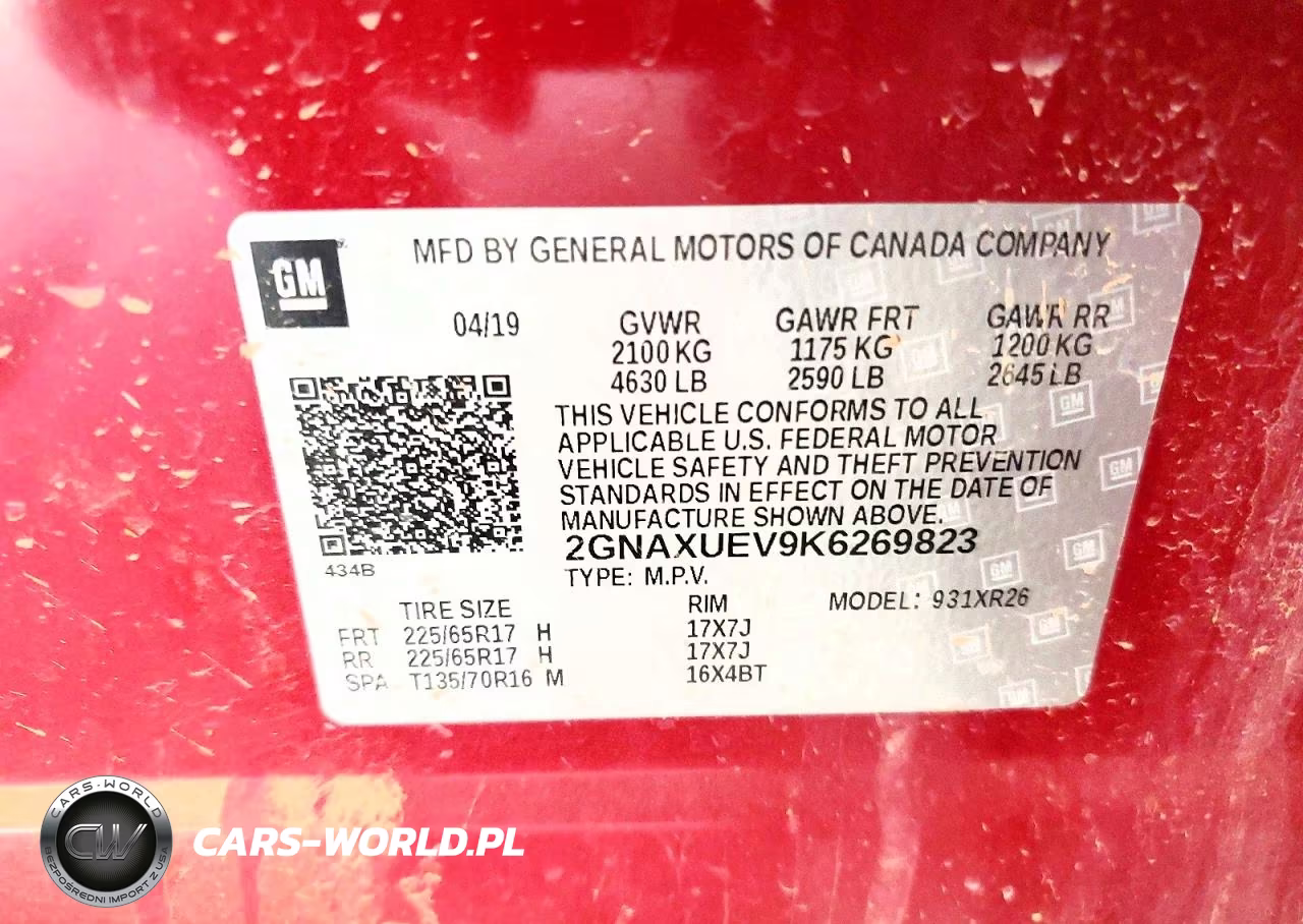 2019 Chevrolet Equinox Lt VIN:2GNAXUEV9K6269823 - 13