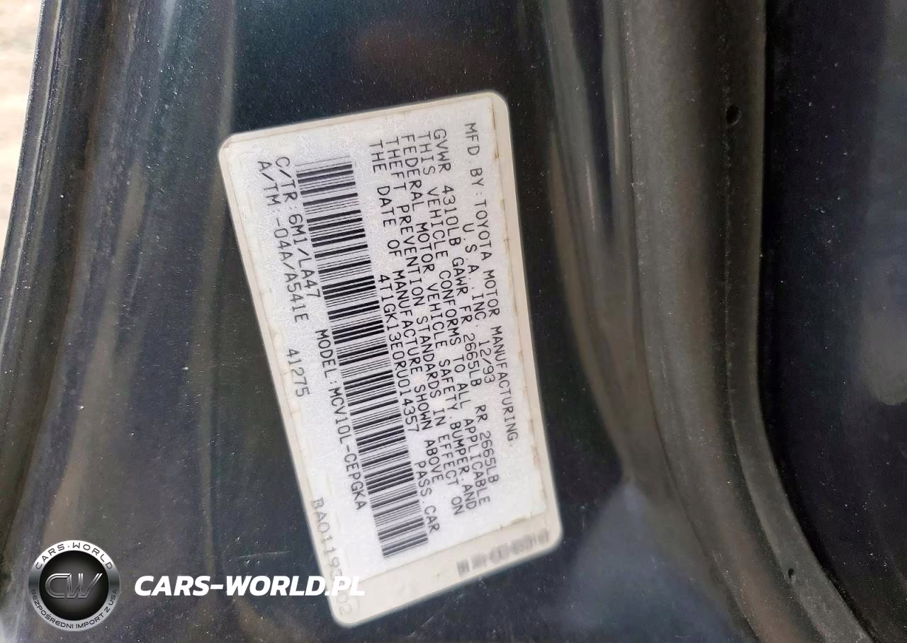 1994 Toyota Camry Xle VIN:4T1GK13E0RU014357 - 12