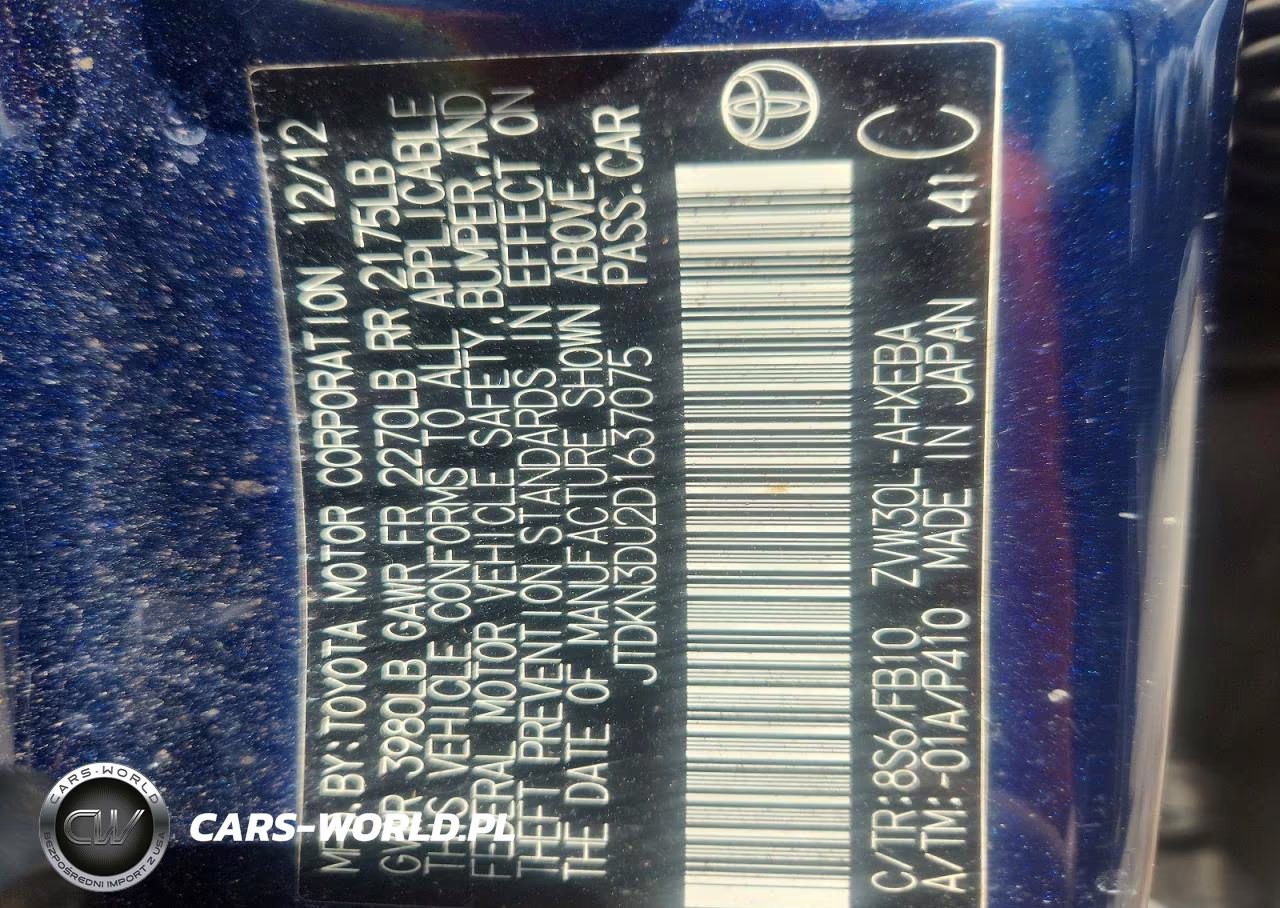 2013 Toyota Prius Three VIN:JTDKN3DU2D1637075 - 10