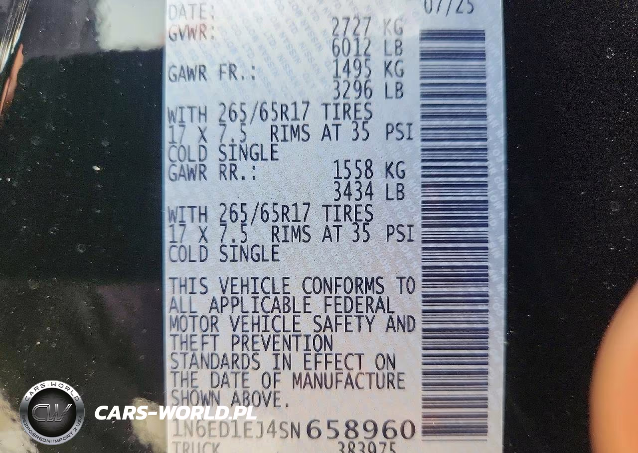 2025 Nissan Frontier Sv VIN:1N6ED1EJ4SN658960 - 13