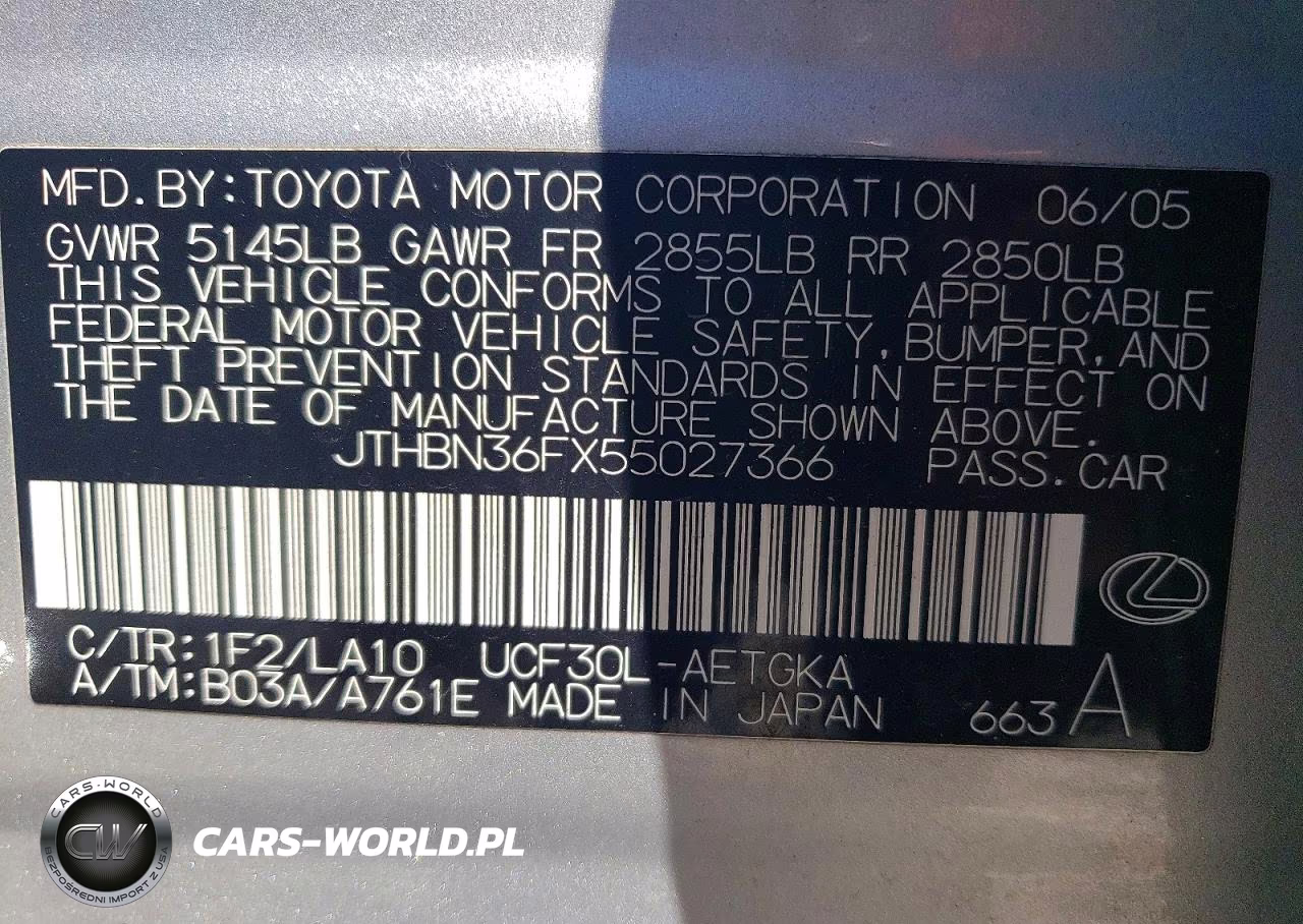 2005 Lexus Ls 430 VIN:JTHBN36FX55027366 - 12