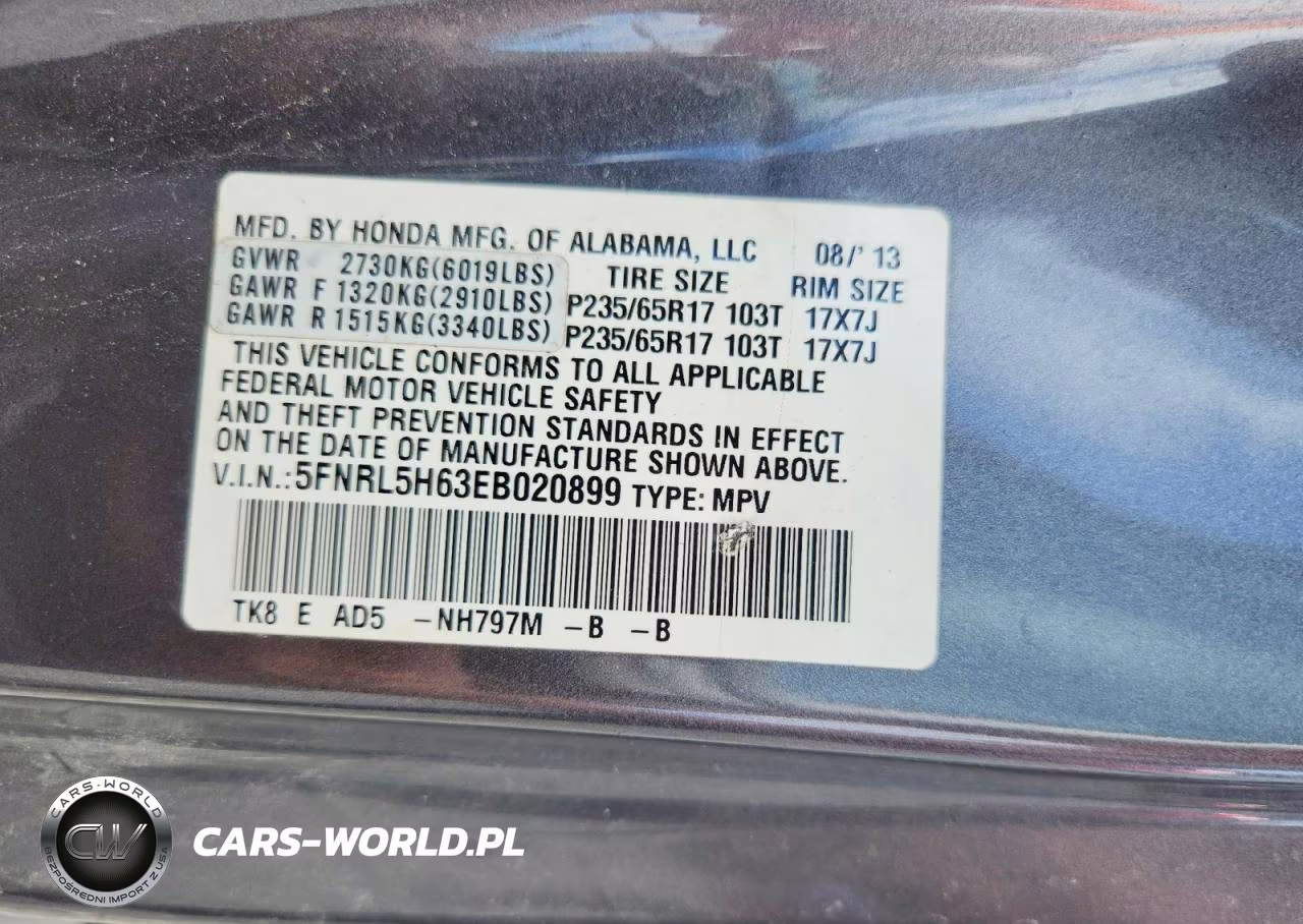 2014 Honda Odyssey Exl VIN:5FNRL5H63EB020899 - 13