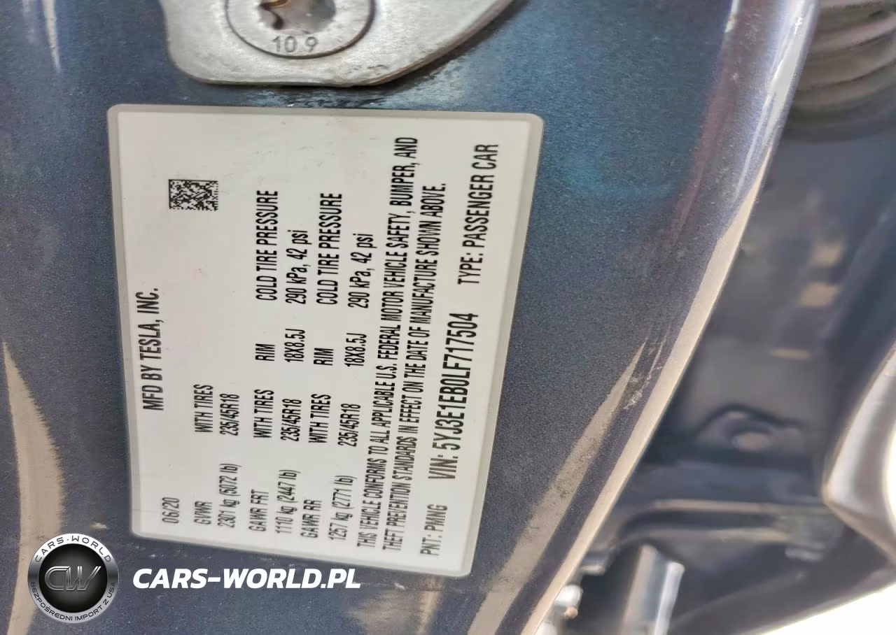 2020 Tesla Model 3 VIN:5YJ3E1EB0LF717504 - 13