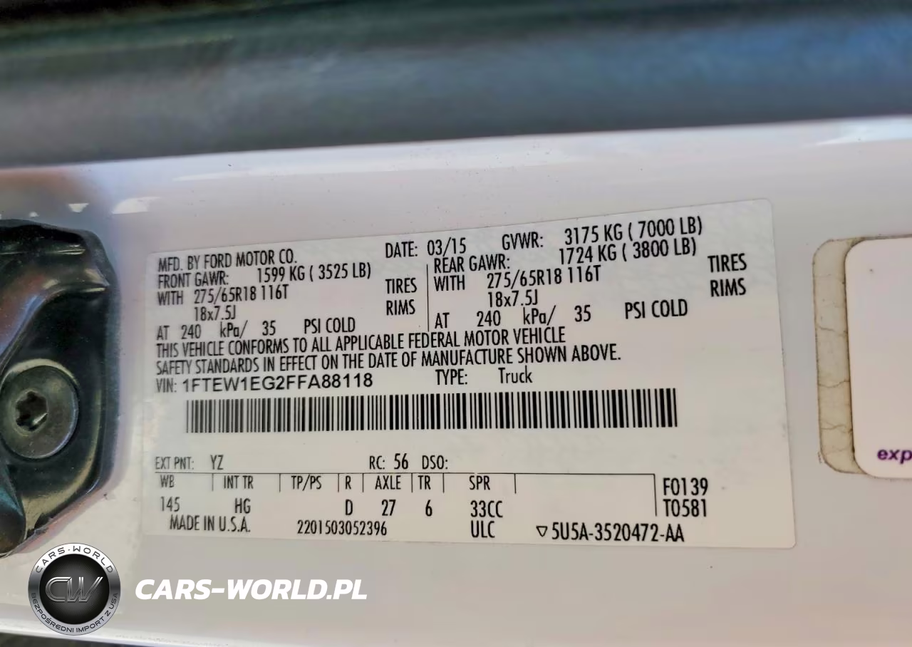 2015 Ford F150 Supercrew VIN:1FTEW1EG2FFA88118 - 12