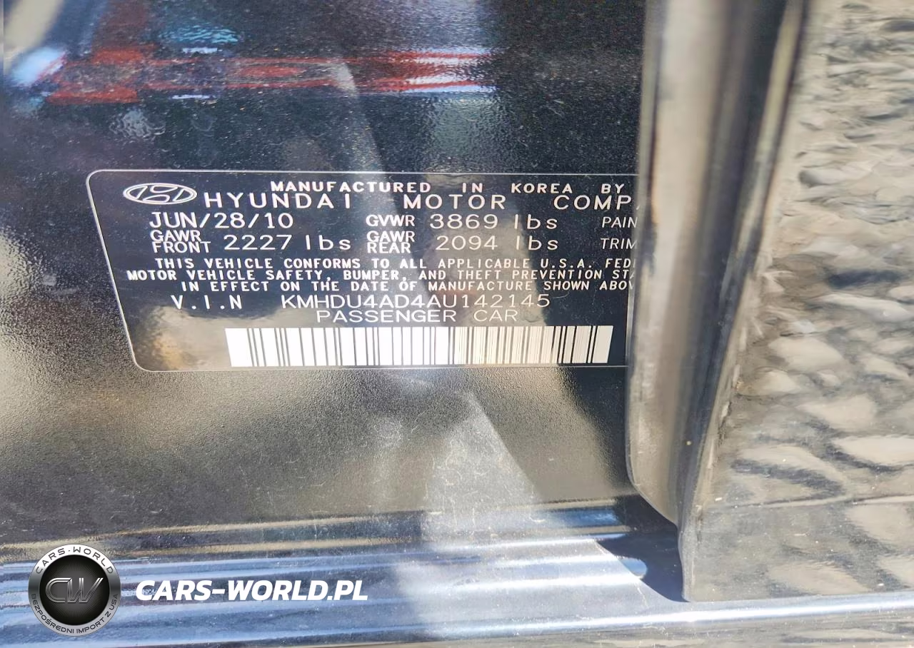 2010 Hyundai Elantra Gls VIN:KMHDU4AD4AU142145 - 12