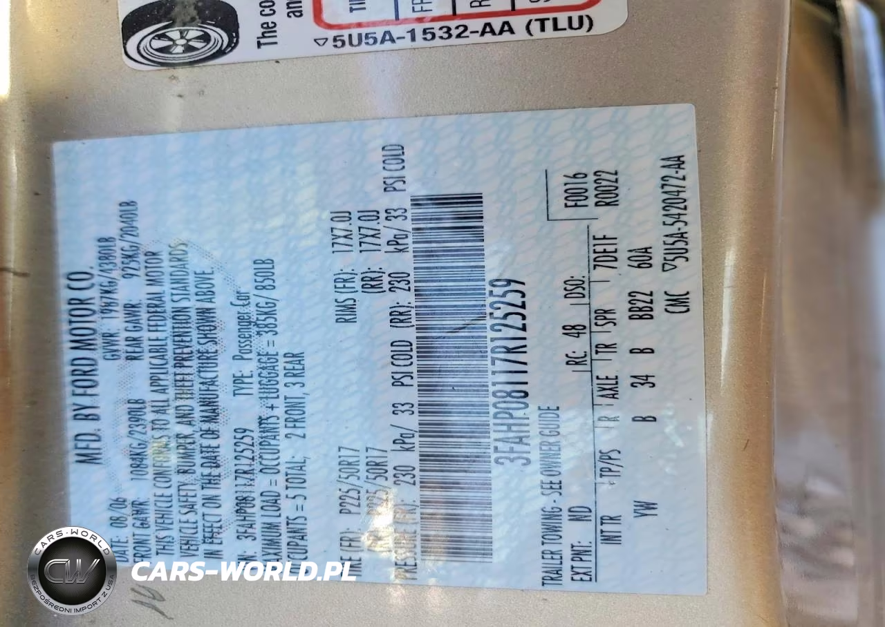 2007 Ford Fusion Sel VIN:3FAHP08117R125259 - 12