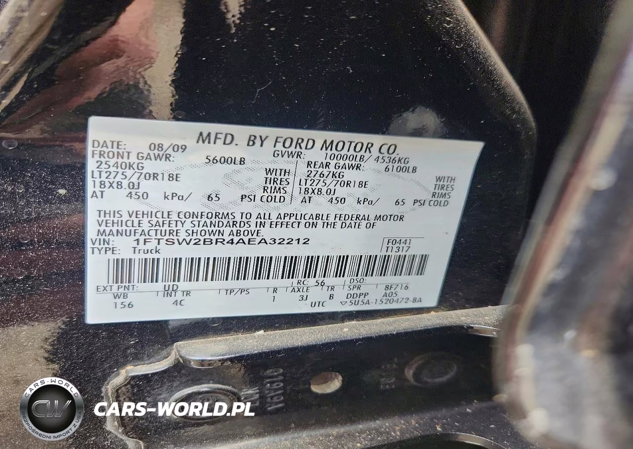 2010 Ford F250 Super Duty VIN:1FTSW2BR4AEA32212 - 12