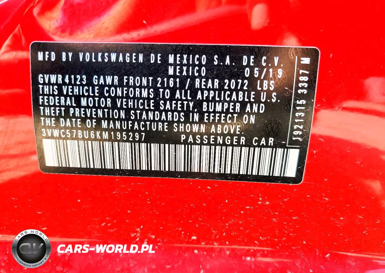 2019 Volkswagen Jetta S VIN:3VWC57BU6KM195297 - 12