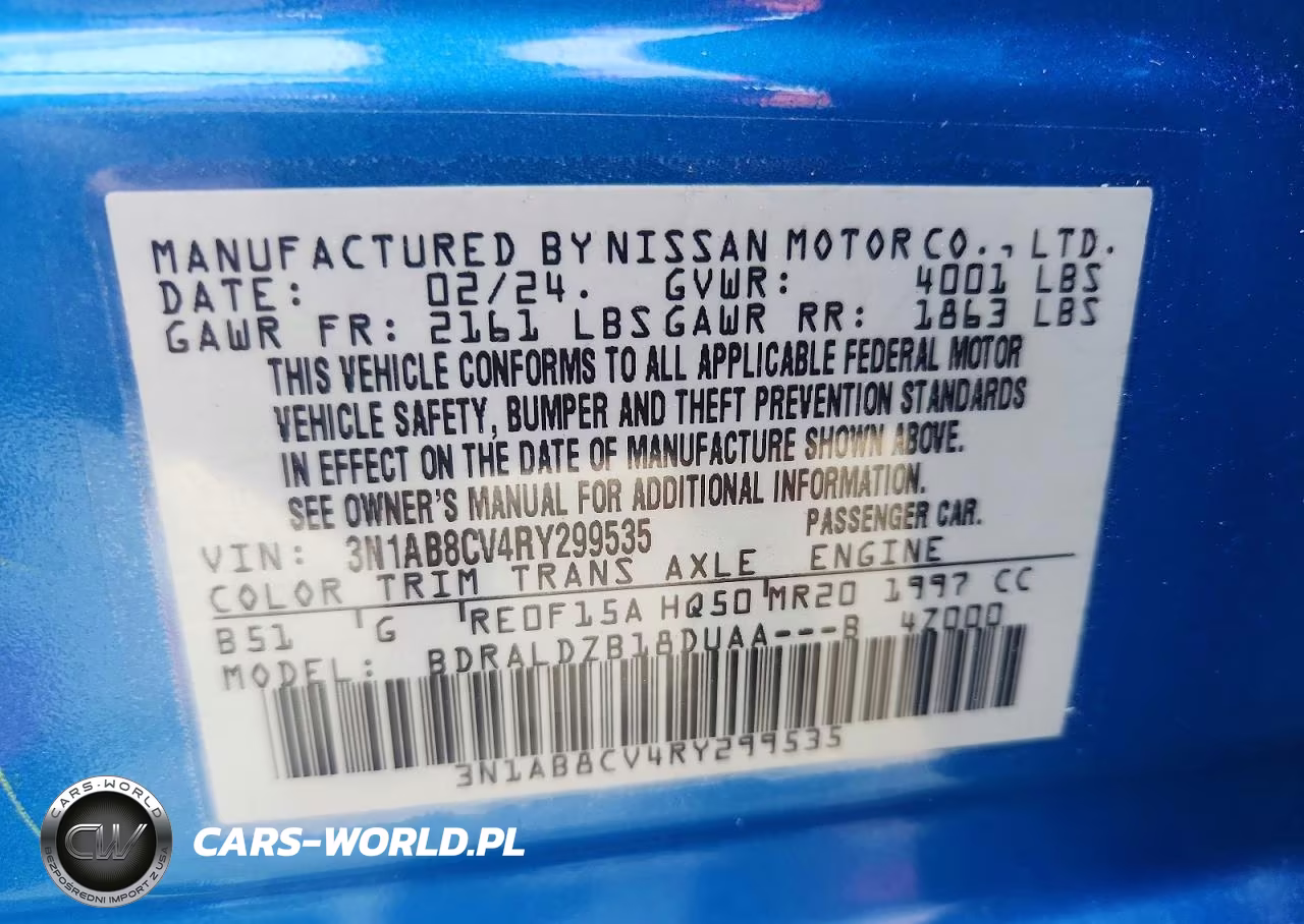 2024 Nissan Sentra Sv VIN:3N1AB8CV4RY299535 - 12