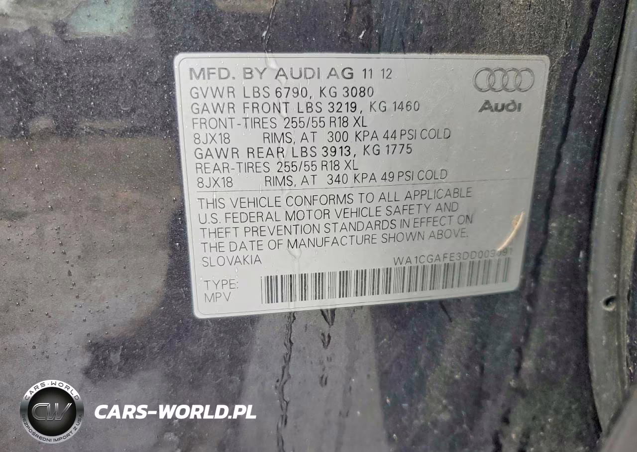 2013 Audi Q7 Premium VIN:WA1CGAFE3DD009091 - 13
