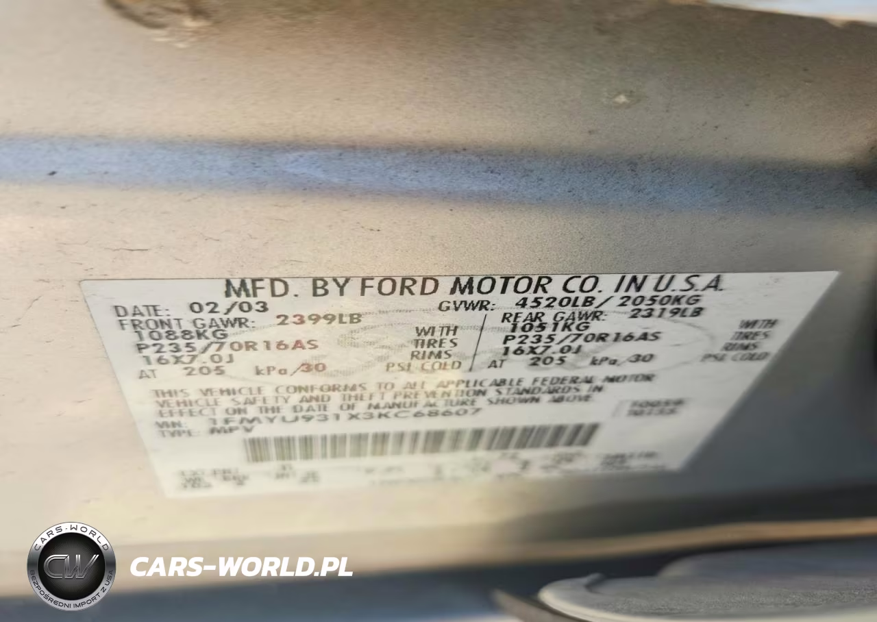 2003 Ford Escape Xlt VIN:1FMYU931X3KC68607 - 13