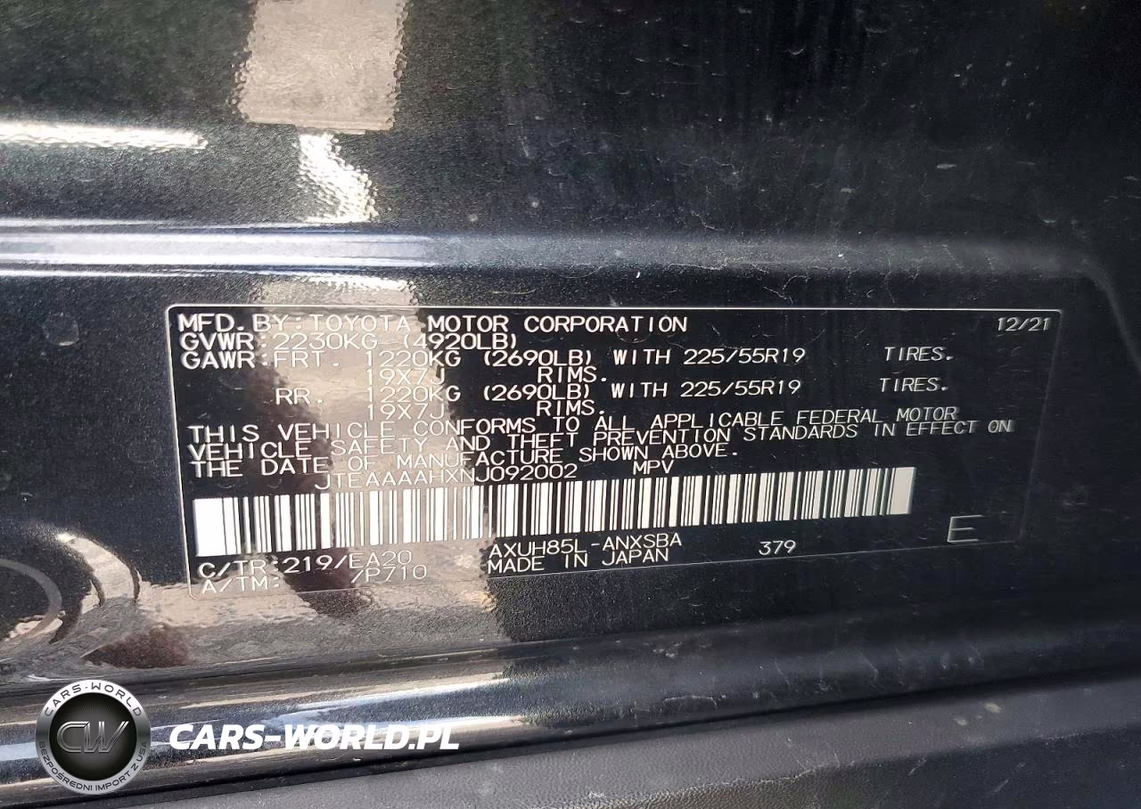 2022 Toyota Venza Limited VIN:JTEAAAAHXNJ092002 - 13