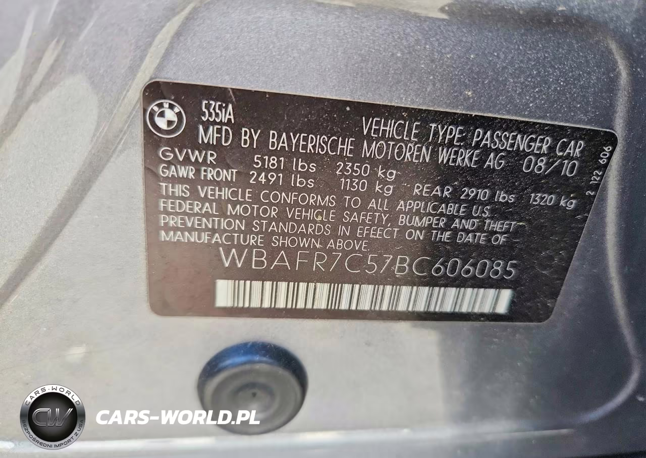 2011 BMW 535 I VIN:WBAFR7C57BC606085 - 12