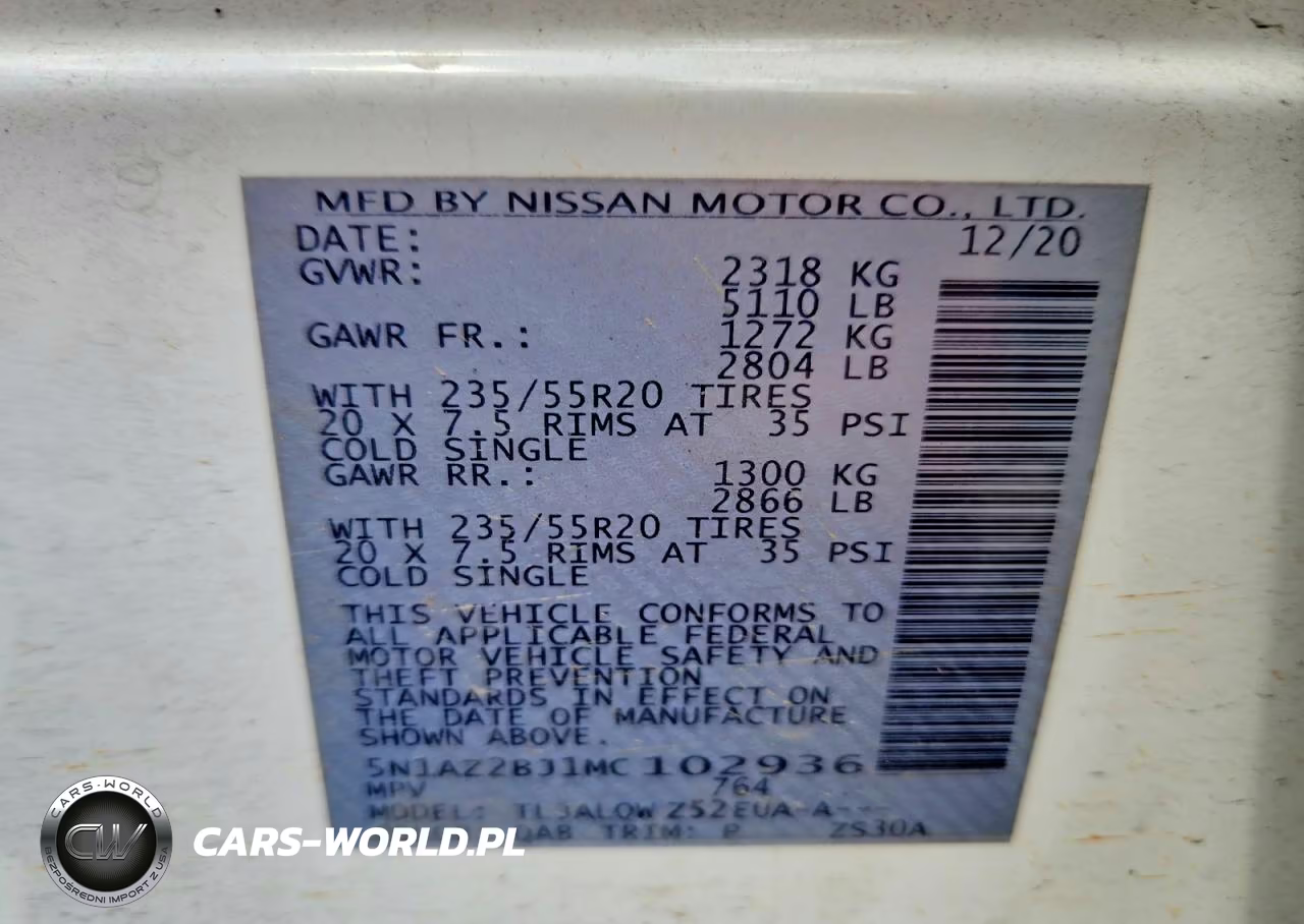 2021 Nissan Murano Sv VIN:5N1AZ2BJ1MC102936 - 13