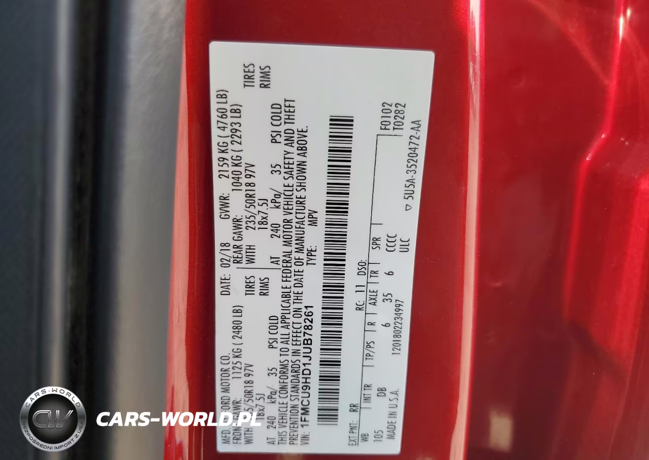 2018 Ford Escape Sel VIN:1FMCU9HD1JUB78261 - 14