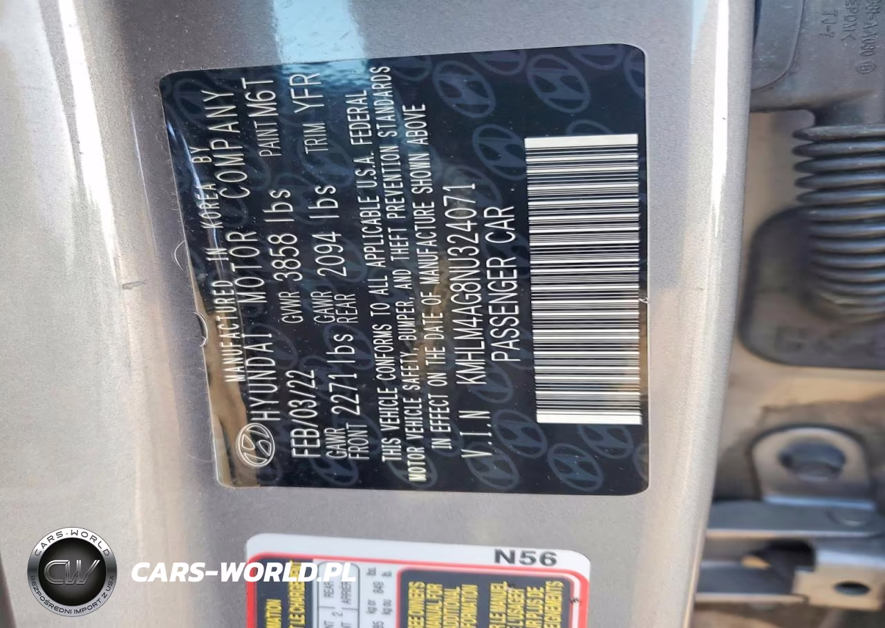 2022 Hyundai Elantra Sel VIN:KMHLM4AG8NU324071 - 12
