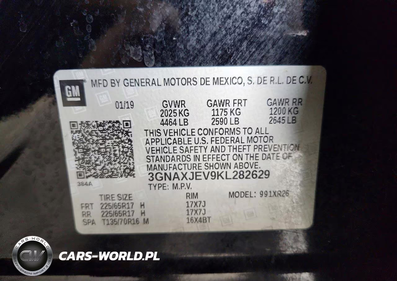 2019 Chevrolet Equinox Lt VIN:3GNAXJEV9KL282629 - 13