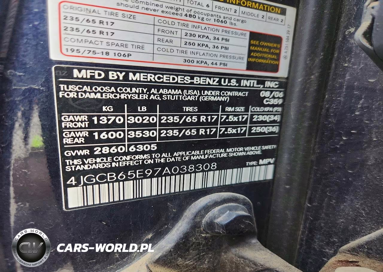 2007 Mercedes-Benz R 350 VIN:4JGCB65E97A038308 - 13
