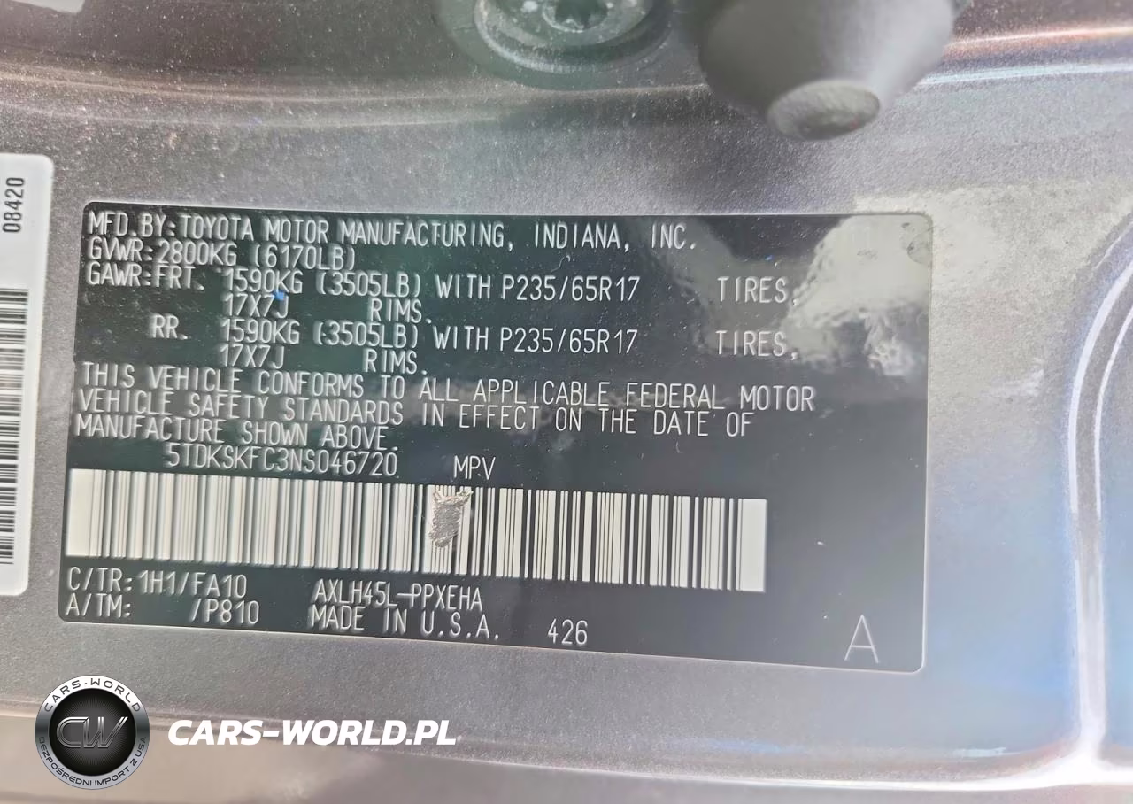 2022 Toyota Sienna Le VIN:5TDKSKFC3NS046720 - 14