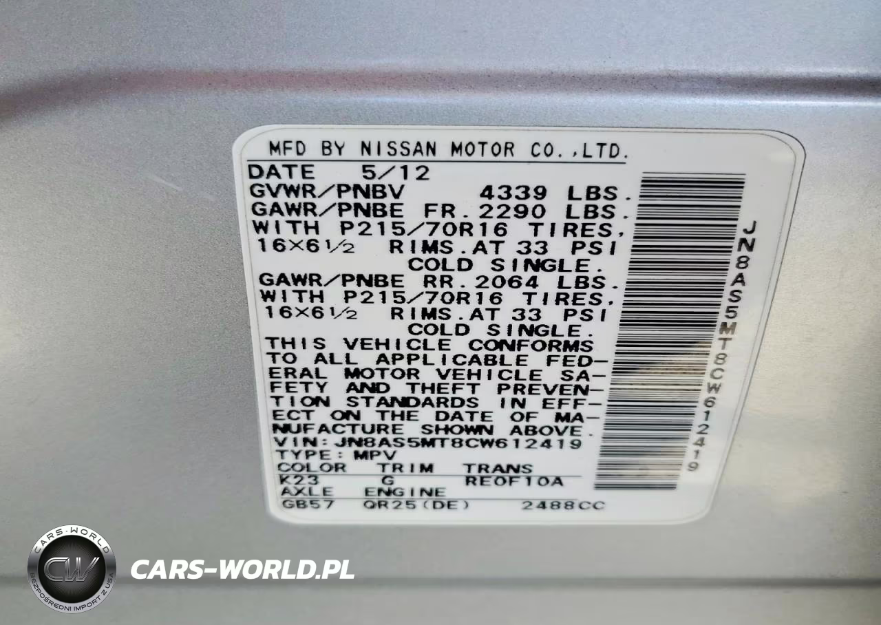 2012 Nissan Rogue S VIN:JN8AS5MT8CW612419 - 12