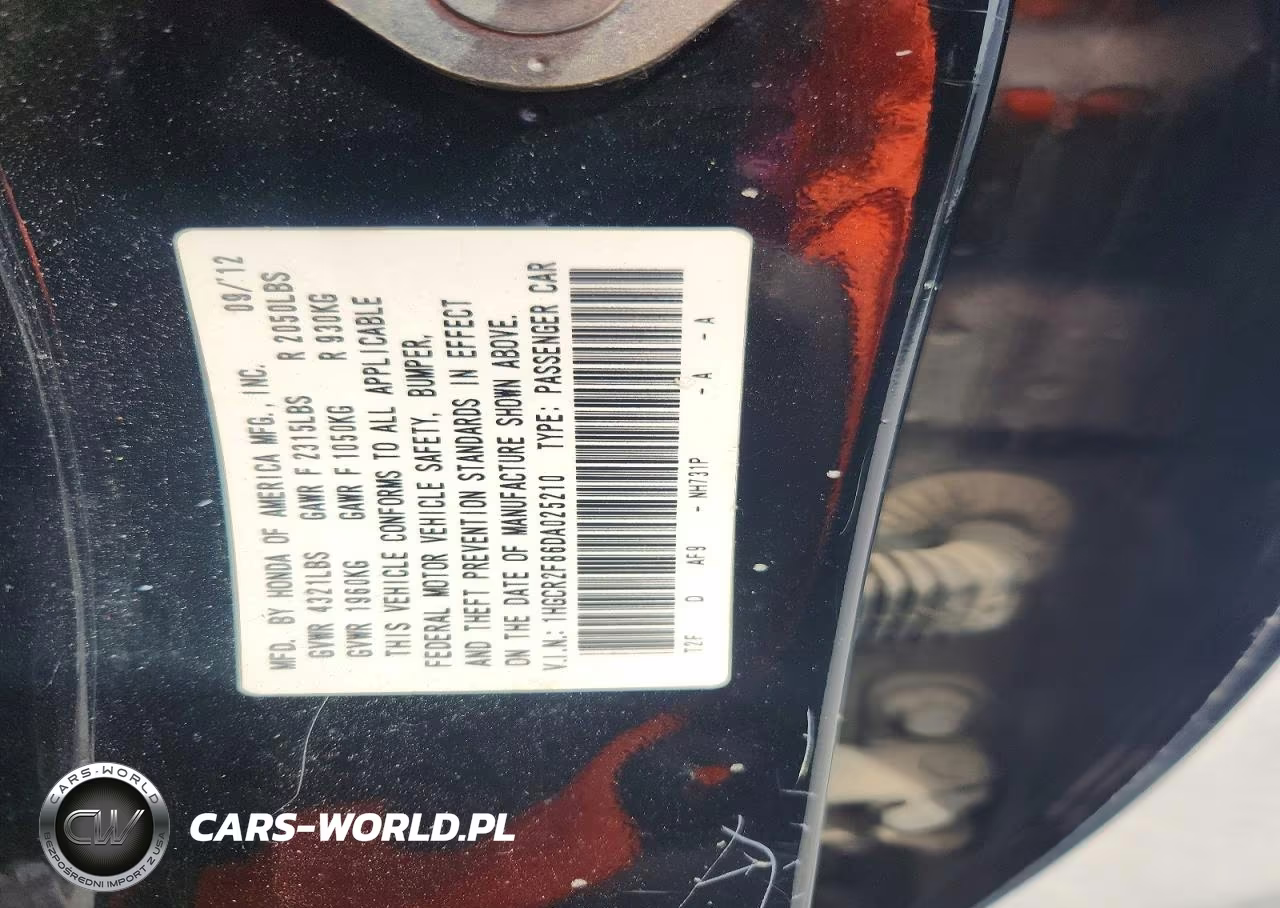 2013 Honda Accord Exl VIN:1HGCR2F86DA025210 - 12