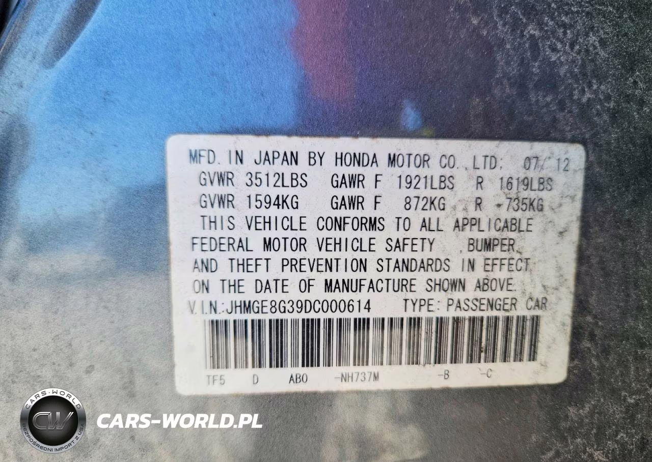 2013 Honda Fit VIN:JHMGE8G39DC000614 - 12