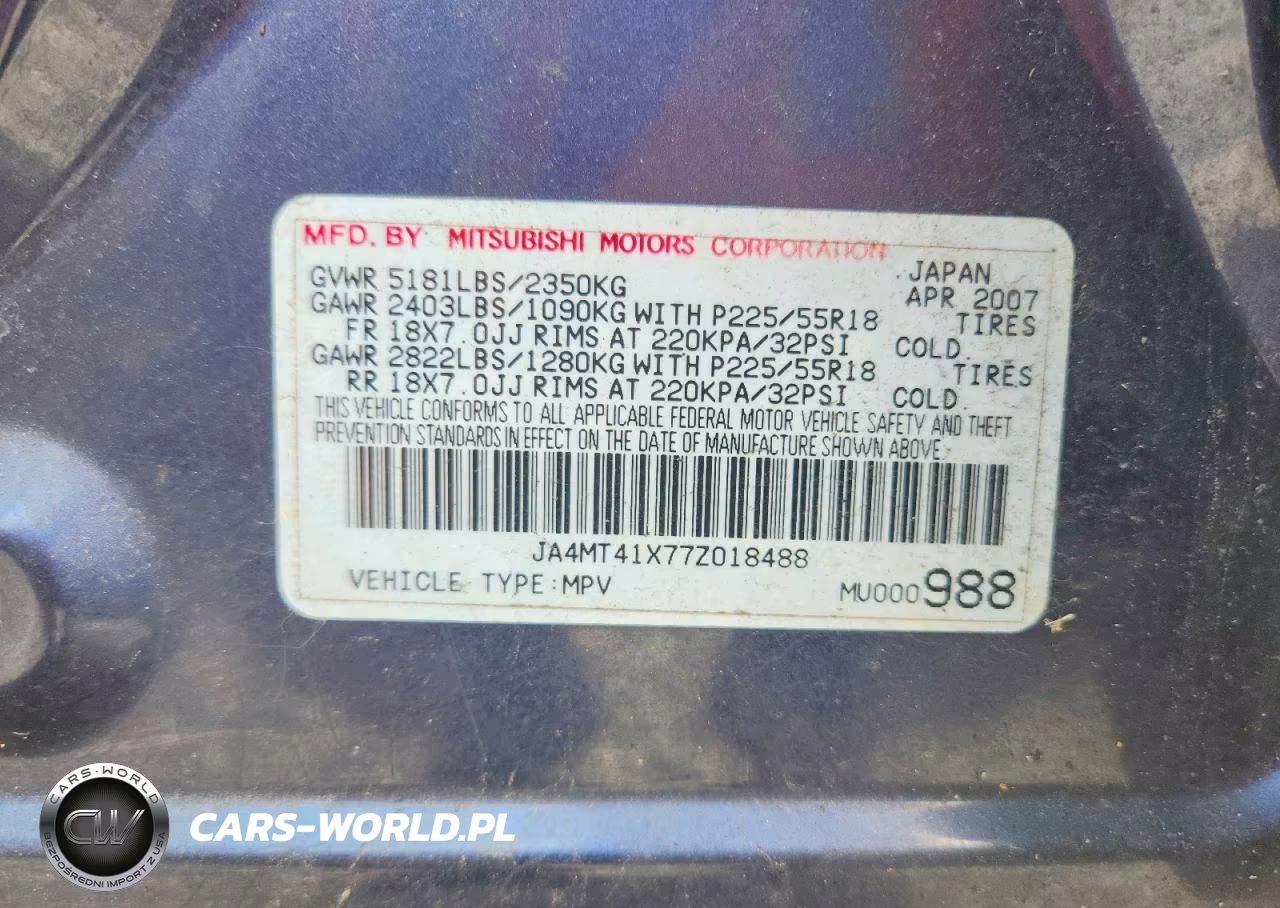 2007 Mitsubishi Outlander Xls VIN:JA4MT41X77Z018488 - 13