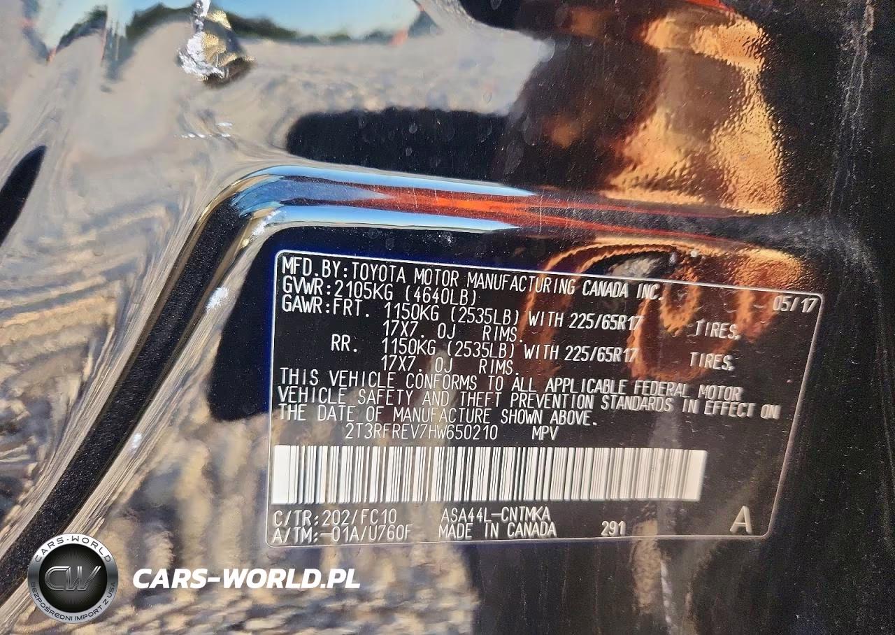 2017 Toyota Rav4 Xle VIN:2T3RFREV7HW650210 - 12