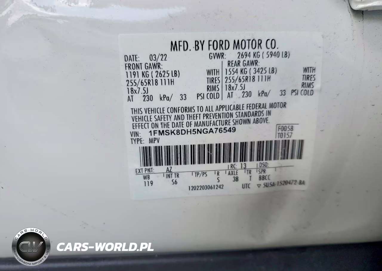 2022 Ford Explorer Xlt VIN:1FMSK8DH5NGA76549 - 13