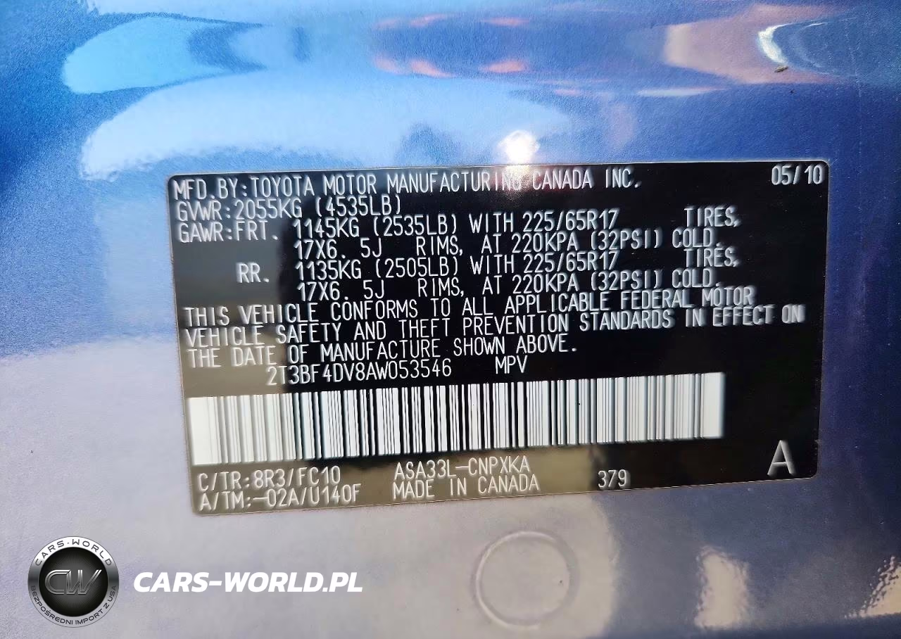 2010 Toyota Rav4 Base VIN:2T3BF4DV8AW053546 - 13