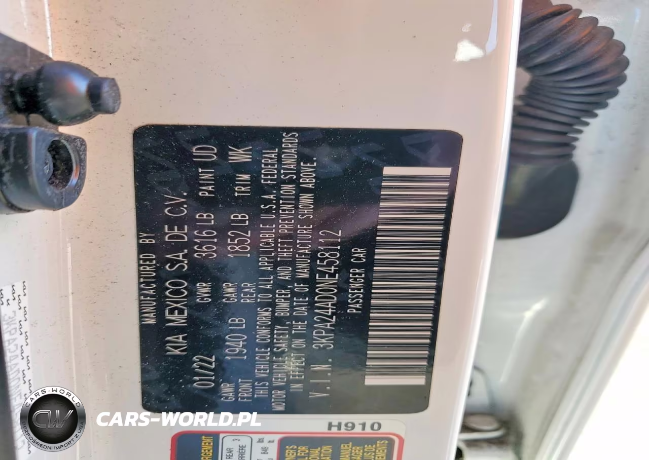 2022 Kia Rio S VIN:3KPA24AD0NE458112 - 12
