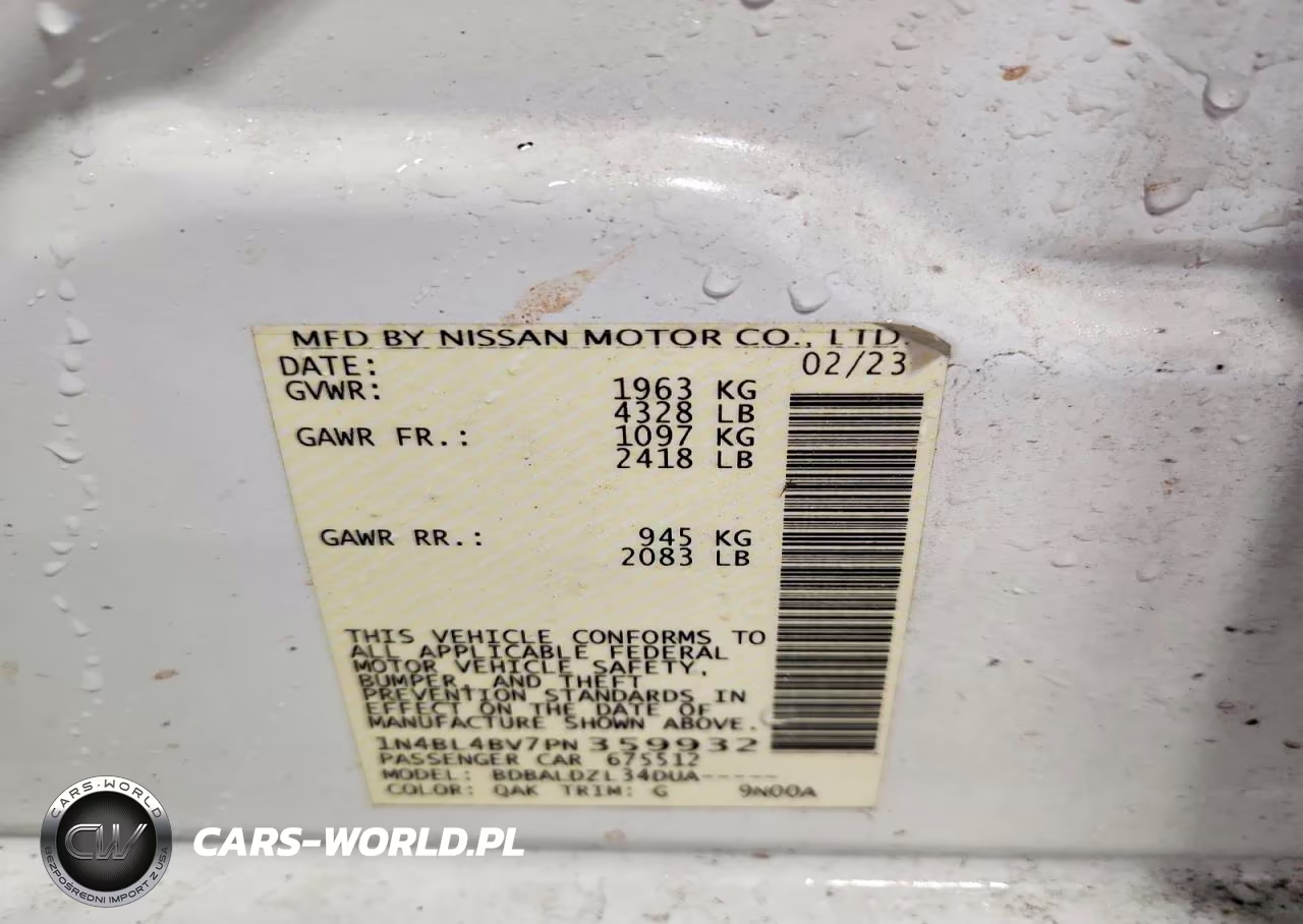 2023 Nissan Altima S VIN:1N4BL4BV7PN359932 - 12