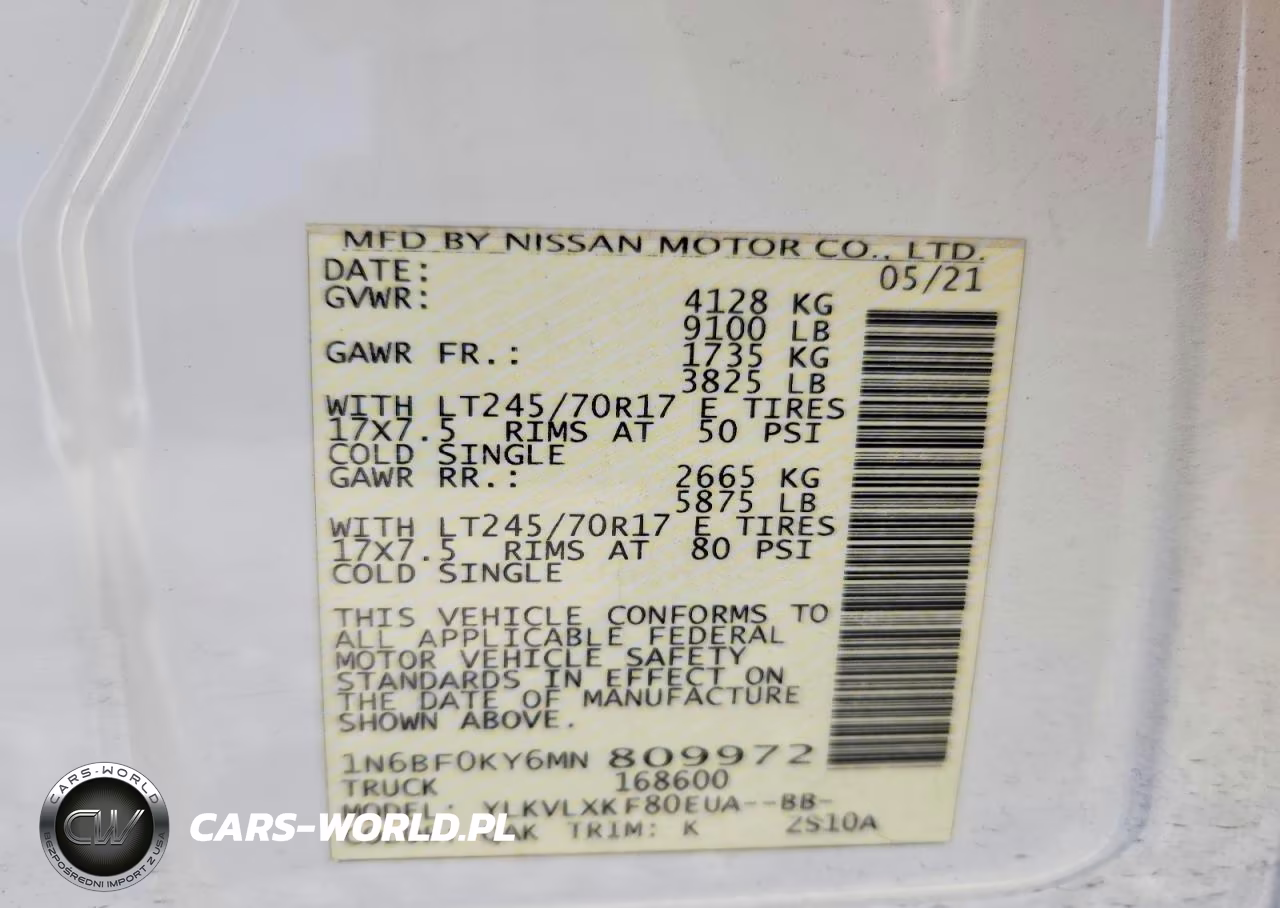 2021 Nissan Nv 2500 Hd Sv VIN:1N6BF0KY6MN809972 - 14