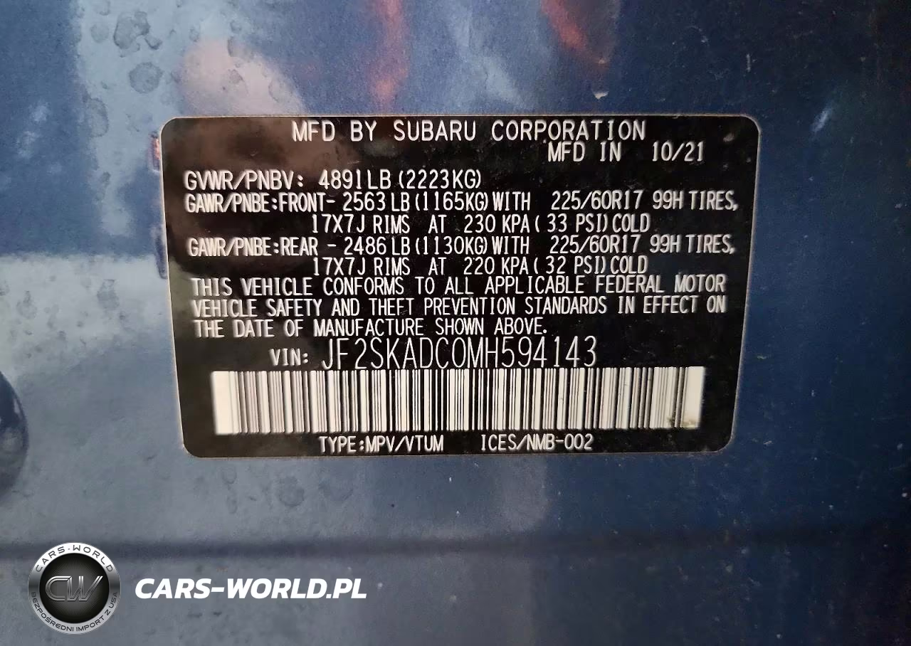 2021 Subaru Forester VIN:JF2SKADC0MH594143 - 13