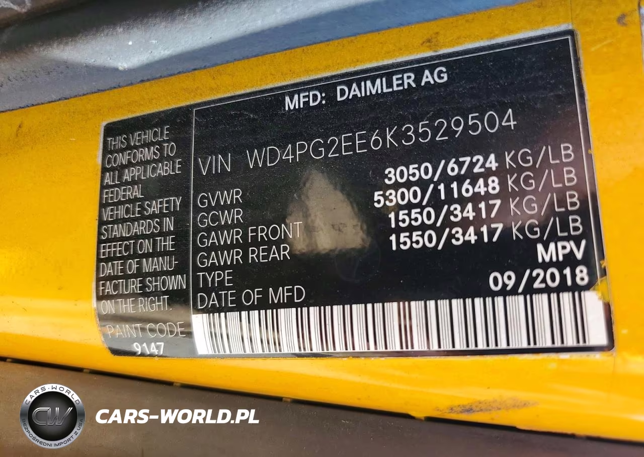 2019 Mercedes-Benz Metris VIN:WD4PG2EE6K3529504 - 13