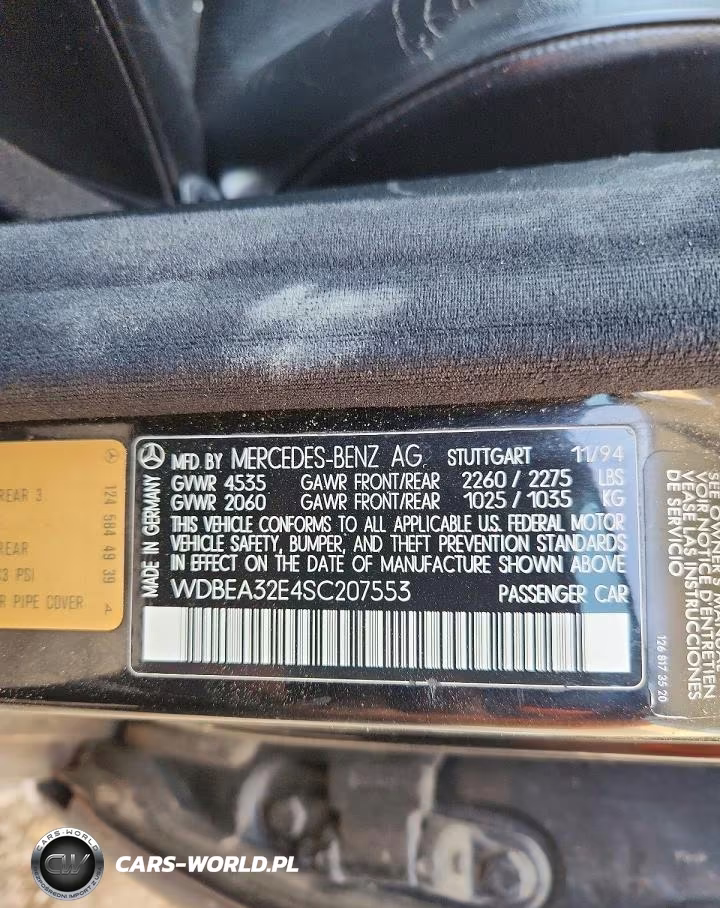 1995 Mercedes-Benz E 320 Base VIN:WDBEA32E4SC207553 - 12