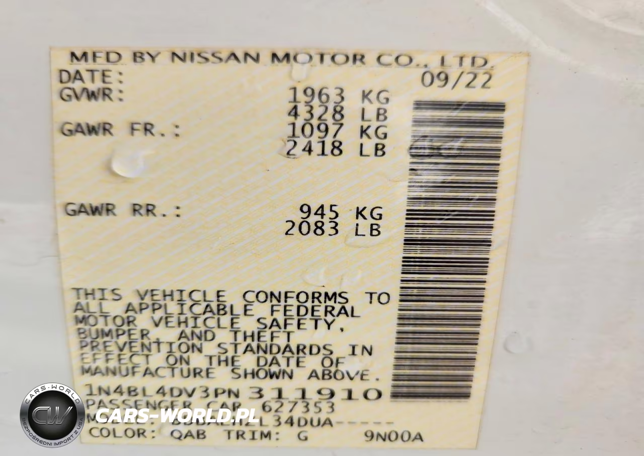 2023 Nissan Altima Sv VIN:1N4BL4DV3PN311910 - 13